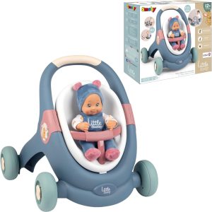 Smoby – Little Smoby 3-in-1 Walker with 30 cm Doll, Walker, Stroller and Seat for Baby Toy (7600140308)