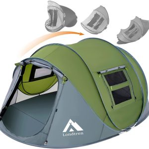 Easy Pop Up 4 Person Tent Waterproof Automatic Setup 2 Doors Instant Family Tents for Camping Hiking Travel