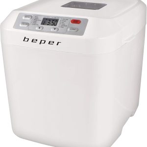 Beper BC.130 Automatic Bread Maker, Bread Machine, Gluten Free, 550 W, Non-stick Container,12 Programs, LCD Display, Programmable Timer 13 Hours, White