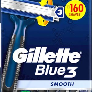 Gillette Blue3 Smooth Disposable Razors For Men, Three Razor Blades With 40° Pivoting Head And Lubricating Band, 12+4 FREE (Total 16pcs)