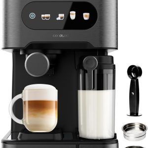 Cecotec Semiautomatic Express Coffee Maker Power Espresso 20 ColdBrew Latte. 1350W, 20 Bars, Cold, Warm or Hot, Touch Screen, 1.5L Water Tank and 500ml Milk, Cup Warmer, Double Arm