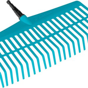 GARDENA combisystem Lawn Rake: Convenient tined rake for cleaning up dead leaves and grass clippings, with robust plastic tines, working width 43 cm (3101-20)