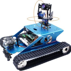 Yahboom Raspberry Pi 4B Robotic with Programmable Camera AI Python Electronic DIY Tank Robot Kit for Teens Adults Stem Compatible Pi 4B Model 3B (Without Pi 4B)
