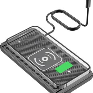 YUMILI Wireless Car Charger, 15W Fast Wireless Car Charger, Inductive Charging Station with 4 Modes, Non-Slip Stand for iPhone 16/15/14/13, Airpods 3/Pro, Samsung S24/S23