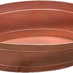 Benjara BM195214 – Oval Shape Textured Metal Bathtub with 2 Side Handles, Steel, Copper