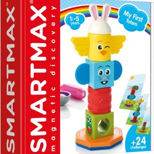 SMARTMAX – My First Totem, Magnetic Discovery Play Set with 24 Challenges, 7 pieces, 1 1/5 – 5 Years