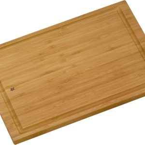 WMF Bamboo – Bamboo Wood Cutting Board, 38 x 25 x 2 cm Medium Rectangular Wooden Board for Kitchen with Juice Slot, Blade Friendly
