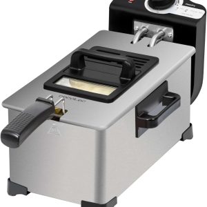 Cecotec 3L Cleanfry 3 L Full Stainless Steel Electric Fryer 2000 W, Stainless Steel, OilCleaner Filter, Body, Bucket, Lid and Stainless Steel Basket, Lid with Window and Anti-Odor Filter