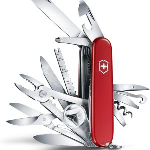 Victorinox, Swiss Champ, Swiss Multipurpose Knife, Pocket Knife, Gift, 33 Functions, Large Blade, Corkscrew