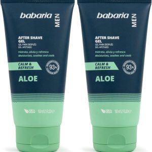 Babaria – After Shave Gel, Refreshing, Moisturizing and Soothing After Shave Gel, Contains Aloe, Suitable for All Skin Types, Men, Vegan – 150 ml (Pack of 2)