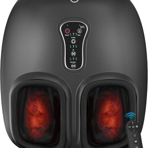 COMFIER Foot Massager Machine with Heat, Shiatsu Foot Massager, Foot Warmer, Remote Control, Customizable Settings for Home Office Use, Gifts for Women Men
