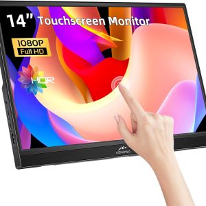 Kenowa Portable Monitor 14 Inch HDR 1080P IPS Full HD Eye Care Touch Screen Small External Display with HDMI USB Type C for PC Laptop Mac Phone Xbox PS4