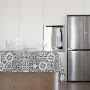 GEMITEX Tradition Tablecloth 4126 Grey Majolica 4126 Rectangular Table Cloth Waxed Tablecloth 140 x 180 cm Made in Italy