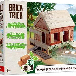 Brick Trick Trefl Summer House/Summer House – Build with Bricks, ECO Blocks of Real Brick, 120 Bricks, Reusable, Creative Play for Girls and Boys Ages 6+
