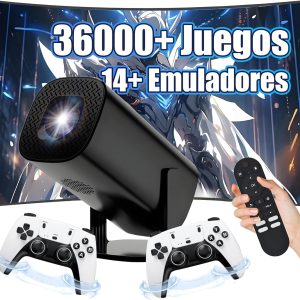P30 Ultra Mini Projector,36000+ Games,14 Emulators,WIFI 2.4G+5G and Bluetooth,Smart Portable Projector,1280*720P GAME Projectors with 2 Wireless Controllers,Android 11,for Gaming and Camping