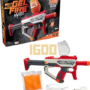 Nerf Pro Gelfire Mythic Blaster, 1,600 Rounds Gelfire, Hopper, Rechargeable Battery, Glasses