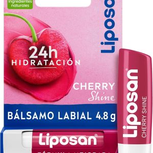Liposan Cherry Shine (1 x 4.8g), Cherry Scented Lip Cocoa, Color Lip Balm Moisturizing Lip Balm for Beautiful, Soft and Juicy Lips