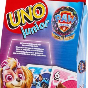 Mattel Games UNO Junior Card Game Paw Patrol: The Supermovie Family Board Game Inspired by the Movie +3 Years (Mattel HPY62)