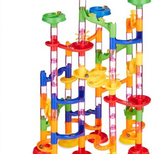 Relaxdays Marble Circuit, 120 Pieces, 75 Parts Track, 45 Balls, for Children from 3 Years, Multicoloured