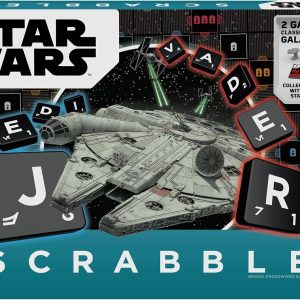 Mattel Games Scrabble Star Wars Edition Family Board Game with Galaxy Cards & Spacecraft Mover Pieces, Glossary, Gift for Teen Adult or Family Game Night Ages 10 Years & Older​