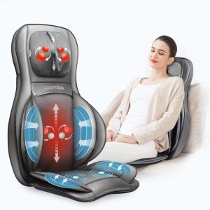 Comfier Neck and Back Massager with Heat – Massage Chair with Compression and Bearing, for Full Back, Neck, Home and Office Use, Gift for Dad