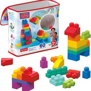 Mega Bloks Classic Bag with 60 Building Blocks, Baby Toys 1 Year (Mattel DCH55)