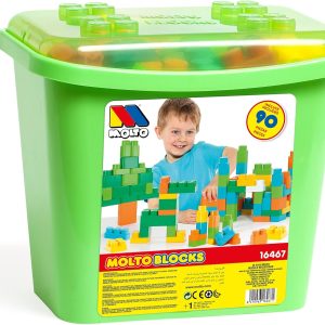 Moltó-Box of Blocks with 90 Pieces, Green 16467