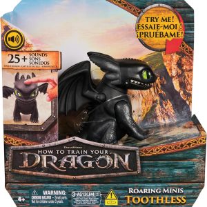 DreamWorks Dragons, How to Train Your Dragon, Roaring Minis Toothless, Interactive Dragon Toy with 25 Sounds, Toys for Boys and Girls Ages 4+