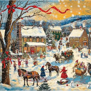 HUADADA Jigsaw Puzzles for Adults, 1000 Jigsaws, Christmas Village, 1000 Piece Jigsaw Puzzles for Adults, Family Puzzle Game