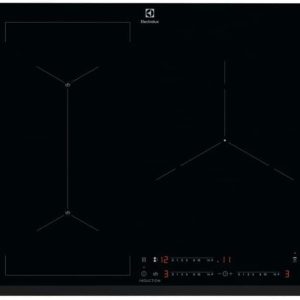 Electrolux EIS62341 Induction Hob 60 cm and 3 Zones, Bridge Function, Touch Control, Timer, Boiling Sensor, Connection with Compatible Hood, Beveled, Extra Flat, Black
