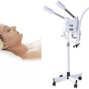 3 in 1 Facial Steamer, Hot & Cold Steamer with 8X Led Magnifying Lamp Nano Ionic Ozone Humidifier Aromatherapy Mist, Improve Pores and Dry Skin