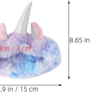 2pcs Unicorn Makeup Headband for Face Wash and Spa Gradient Design Elastic Tape for Hair Maintaining Face Practical Accessory for Women