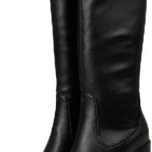 GIOSEPPO Weidingen Women’s Black Round Toe High Heel Track Platform Boot