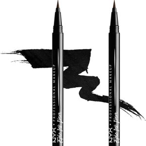 NYX Professional Makeup Epic Ink Liner Eyeliner, Brush Tip, Waterproof, Vegan Formula, Twin Pack, Black