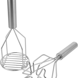 2 Pieces Potato Masher Stainless Steel Manual Press for Vegetables and Fruits Kitchen Tool and Portable for Sweet Potatoes
