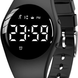 Digital Activity Watch, Waterproof Non-Bluetooth LED Fitness Tracker Calorie Distance Number of Steps Alarm Stopwatch Rechargeable Smart Watch for Kids and