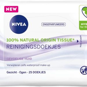 NIVEA Sensitive Cleansing Wipes – Makeup Remover Wipes – For Sensitive Skin – Dexpanthenol – Facial Cleanser – 25 Count