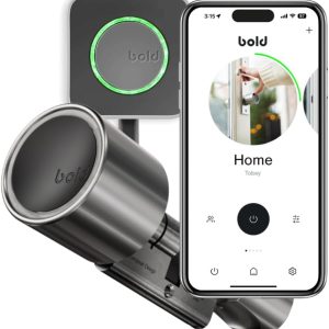 Bold Elite Smart Lock SX33 Cylinder, with Bold Connect, Silver, Keyless Smart Door Lock, Bluetooth and Wi-Fi, Easy Installation, App Control