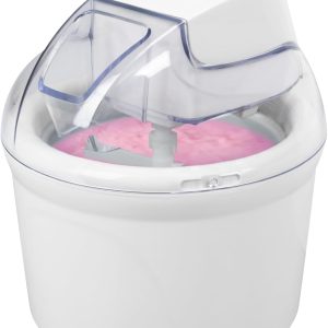 Clatronic ice maker/soft tea maker ICM 3764 for ice cream/sorbet/frozen yogurt/slush, for home, cold storage, filling, 1500 ml, incl. recipe suggestions, white