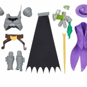 DC Comics, Batman Adventures: Batman vs The Joker Action Figure Set, 2 Figures, 12 Armor Accessories, Superhero Toy for Boys and Girls 30cm