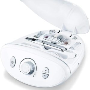 Beurer MP 100 Professional Electric Manicure/Pedicure Station, 10 Sapphire and Felt Accessories, Nail Drill with Nail Dust Cap, Up to 20,000 RPM