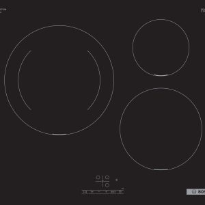 Bosch PUJ611BB5E, Series 4, Induction cooktop, 3 burner, 60 cm, Black, Frameless