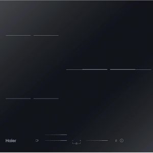 Haier Series 4 HAIDSJ63MC Induction Hob, 3 Burners, Width 60 cm, Multislider Touch Control Panel, WIFI Connectivity, 9 power levels, Paella Double Crown, Power 7,1KW, Glass Black