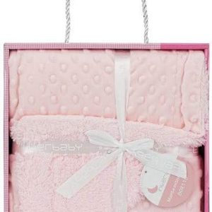 Interbaby 00891-02 – Bubble Blanket with Sheepskin for Babies in Pink, Unisex