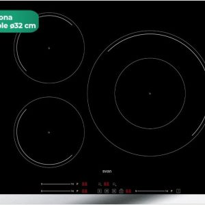 Svan Induction Hob Black Glass SI3601SB32. Maximum Power 7400 W, Cooking Zones, Cooking Levels, Touch Slider Control, Turbo Function, Safety Lock and Auto Disconnect