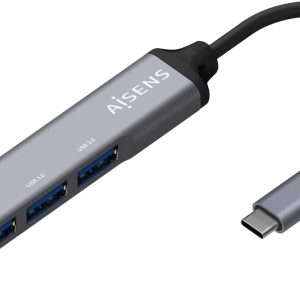 Aisens – 3.1 Usb-C Hub Usb-C/M-4XType A/H. Grey. 10 cm