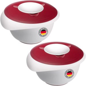 Westmark 315522E3 Set of 2 Bowls with Divided Lid 3.5 Litres with Pourer Plastic White / Red