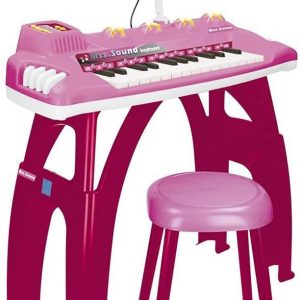 Claudio Reig – Pink electronic organ with 25 keys, lights, 5 instruments and volume control, percussion sounds (28441)