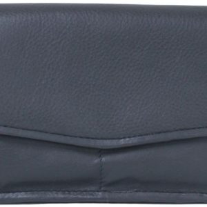 Luigi Leather Women’s Clutch – 4, 2 Zipper Compartments,Card Holder Slots, Press Button Lock(Navy), Ladies Clutch Bag, Compact