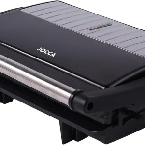 JOCCA – Sandwich Maker 2 Slices, Nature Line/Non-stick Grill Plates/Luminous Indicators/Sandwiches and more meals/Modern Wood Effect Finish (Black Panini)